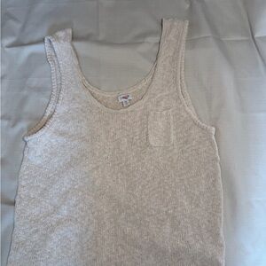J. Crew Cream Tank Top - Front Pocket - XL - Beach Cover Up